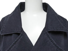 Load image into Gallery viewer, 極美品 CHROME HEARTS クロムハーツ クロスボールボタン ヘリンボーン Pコート コットン ネイビー サイズXXL 中古 4b006399