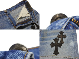 未使用 CHROME HEARTS クロムハーツ × Levi's リーバイス セメタリークロスパッチ デニムミニスカート サイズ26 10パッチ 中古 4b006403 