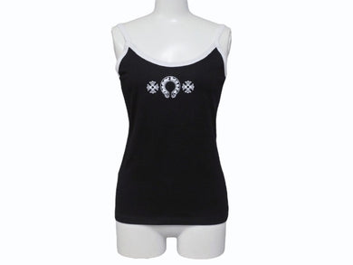 未使用 CHROME HEARTS クロムハーツ HORSESHOE ホースシュー CHプラス キャミソール ブラック ホワイト サイズM 中古 4b006404