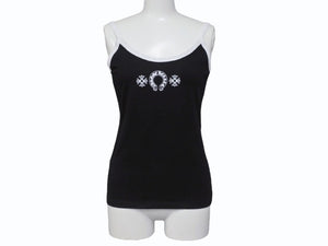 未使用 CHROME HEARTS クロムハーツ HORSESHOE ホースシュー CHプラス キャミソール ブラック ホワイト サイズM 中古 4b006404