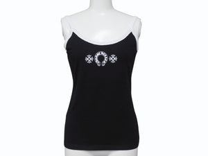 未使用 CHROME HEARTS クロムハーツ HORSESHOE ホースシュー CHプラス キャミソール ブラック ホワイト サイズM 中古 4b006404