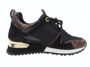 LOUIS VUITTON ルイヴィトン 1A3CVW ランアウェイ・ライン スニーカー モノグラム ブラック ブラウン サイズ35 美品 中古 4b006413