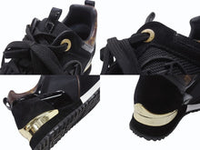 Load image into Gallery viewer, LOUIS VUITTON ルイヴィトン 1A3CVW ランアウェイ・ライン スニーカー モノグラム ブラック ブラウン サイズ35 美品 中古 4b006413