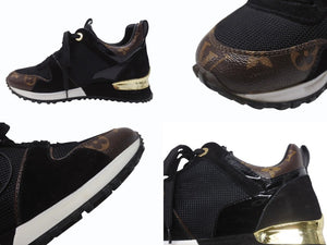 LOUIS VUITTON ルイヴィトン 1A3CVW ランアウェイ・ライン スニーカー モノグラム ブラック ブラウン サイズ35 美品 中古 4b006413