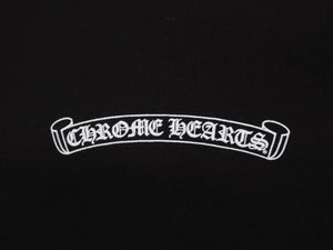 極美品 CHROME HEARTS クロムハーツ ラスベガス限定 ロゴプリント半袖Ｔシャツ スクロールラベル ブラック コットン サイズXXL 中古 4b006419