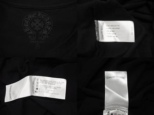 極美品 CHROME HEARTS クロムハーツ ラスベガス限定 ロゴプリント半袖Ｔシャツ スクロールラベル ブラック コットン サイズXXL 中古 4b006419