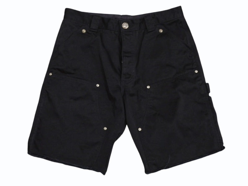 CHROME HEARTS クロムハーツ CARPENTER DOUBLE KNEE カーペンター ダブルニーショーツ クロスボール ブラック サイズ33 美品 中古 4b006420 