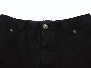 CHROME HEARTS クロムハーツ CARPENTER DOUBLE KNEE カーペンター ダブルニーショーツ クロスボール ブラック サイズ33 美品 中古 4b006420 