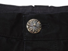 画像をギャラリービューアに読み込む, CHROME HEARTS クロムハーツ CARPENTER DOUBLE KNEE カーペンター ダブルニーショーツ クロスボール ブラック サイズ33 美品 中古 4b006420 