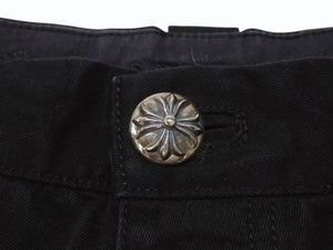 CHROME HEARTS クロムハーツ CARPENTER DOUBLE KNEE カーペンター ダブルニーショーツ クロスボール ブラック サイズ33 美品 中古 4b006420 