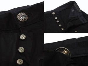 CHROME HEARTS クロムハーツ CARPENTER DOUBLE KNEE カーペンター ダブルニーショーツ クロスボール ブラック サイズ33 美品 中古 4b006420 