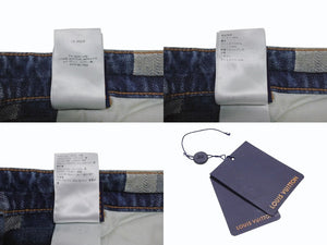 極美品 ルイヴィトン ルイヴィトン 24SS ダミエデニムスケートデニムパンツ RM241 GCO HQD87W ブルー サイズ34 中古 4b006421 
