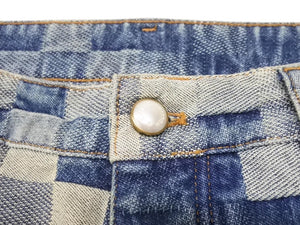 極美品 ルイヴィトン ルイヴィトン 24SS ダミエデニムスケートデニムパンツ RM241 GCO HQD87W ブルー サイズ34 中古 4b006421 