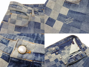 極美品 ルイヴィトン ルイヴィトン 24SS ダミエデニムスケートデニムパンツ RM241 GCO HQD87W ブルー サイズ34 中古 4b006421 