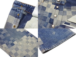 極美品 ルイヴィトン ルイヴィトン 24SS ダミエデニムスケートデニムパンツ RM241 GCO HQD87W ブルー サイズ34 中古 4b006421 
