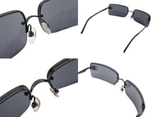 Load image into Gallery viewer, 極美品 CHANEL シャネル リムレス サングラス ラインストーン ココマーク 4104-B イタリア製 メタル ブラック サイズ62□15 120 中古 4b006424