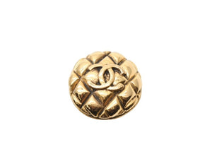 CHANEL シャネル ココマーク イヤリング ヴィンテージ ココマーク25 マトラッセ柄 丸型 ゴールド メタル 重量約12.3g 両耳用 美品 中古 4b006426