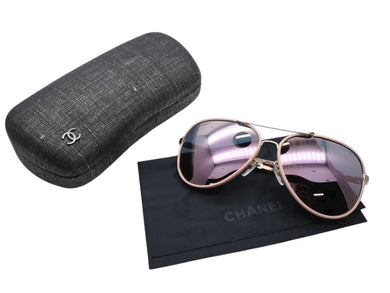 極美品 CHANEL シャネル ティアドロップ サングラス 4219-Q c.395/5R サイズ59□14 140 ココマーク チェーンテンプル ミラーレンズ 中古 4b006430