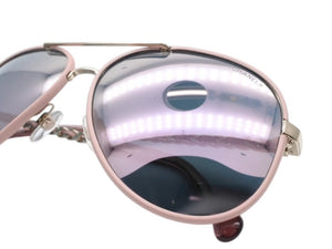 極美品 CHANEL シャネル ティアドロップ サングラス 4219-Q c.395/5R サイズ59□14 140 ココマーク チェーンテンプル ミラーレンズ 中古 4b006430