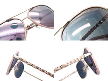 Load image into Gallery viewer, 極美品 CHANEL シャネル ティアドロップ サングラス 4219-Q c.395/5R サイズ59□14 140 ココマーク チェーンテンプル ミラーレンズ 中古 4b006430