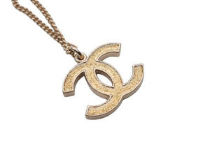 CHANEL シャネル ココマーク グリッター ネックレス 重量約7.9g 10A刻印 全長約47cm ゴールド メタル 美品 中古 4b0064327
