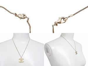 CHANEL シャネル ココマーク グリッター ネックレス 重量約7.9g 10A刻印 全長約47cm ゴールド メタル 美品 中古 4b0064327
