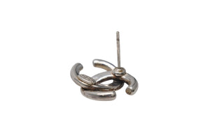 極美品 CHANEL シャネル Coco Mark ココマーク ピアス シルバーカラー 01P 刻印 1.7g アクセサリー 中古 4b006440