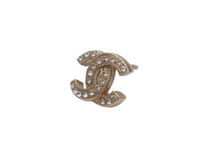 CHANEL シャネル ココマーク ピアス 重量約1.2g 001P刻印 ラインストーン メタル シルバー クリア 片耳用 美品 中古 4b006441