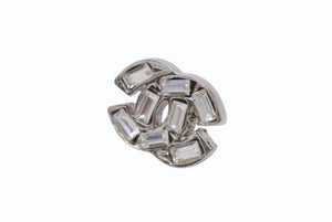 極美品 CHANEL シャネル Coco Mark ココマーク ピアス ラインストーン シルバー カラー 01P 刻印 2.3g アクセサリー 中古 4b006442