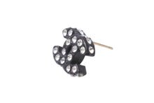 Load image into Gallery viewer, 極美品 CHANEL シャネル Coco Mark ココマーク ピアス 02A 刻印 3.1g ラインストーン ブラックカラー アクセサリー 中古 4b006444