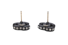 Load image into Gallery viewer, 極美品 CHANEL シャネル Coco Mark ココマーク ピアス 02A 刻印 3.1g ラインストーン ブラックカラー アクセサリー 中古 4b006444