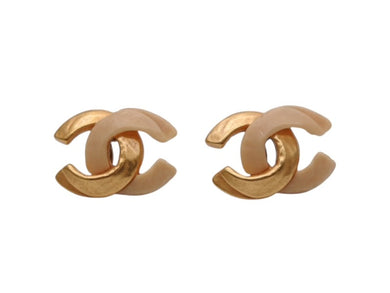 CHANEL シャネル ピアス アクセサリー ココマーク 両耳 マットゴールド 00T ゴールド アイボリー 4.2g 美品 中古 4b006445