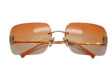 Load image into Gallery viewer, 極美品 CHANEL シャネル リムレス サングラス ラインストーン 2000s 4017-D メタル ブラウン ゴールド金具 サイズ62□17 120 中古 4b006447