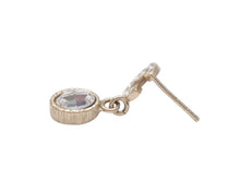 Load image into Gallery viewer, 極美品 CHANEL シャネル ココマーク ドロップ ピアス ぶら下がり 両耳 09A刻印 フランス製 重量約3.1g メタル ラインストーン シルバー金具 中古 4b006448
