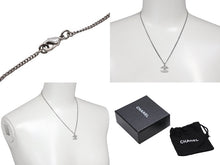 Load image into Gallery viewer, CHANEL シャネル ココマーク ラインストーン ネックレス 重量約5.0g F14V刻印 全長約46cm シルバー メタル 美品 中古 4b006457