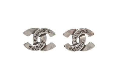 極美品 CHANEL シャネル Coco Mark ココマーク ピアス 99A 刻印 1.7g シルバー カラー アクセサリー 中古 4b006458
