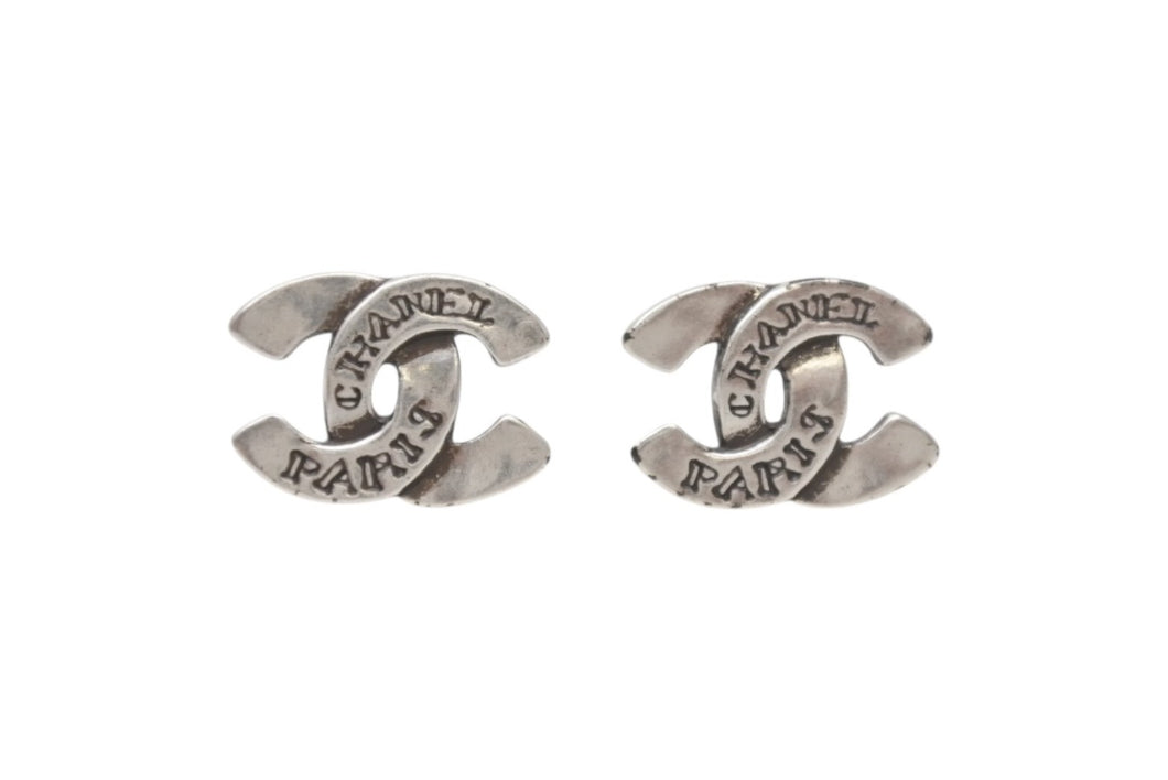 極美品 CHANEL シャネル Coco Mark ココマーク ピアス 99A 刻印 1.7g シルバー カラー アクセサリー 中古 4b006458