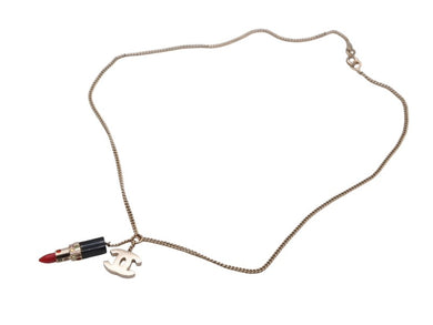 CHANEL シャネル ココマーク リップスティック ネックレス 重量約6.9g 04A刻印 全長約49cm ゴールド メタル 美品 中古 4b006459