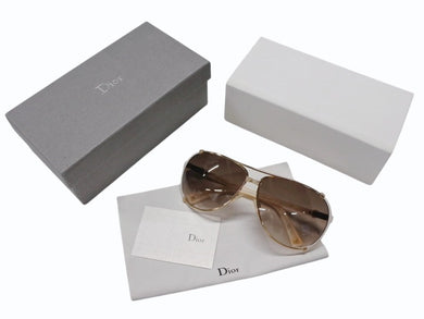 極美品 Christian Dior クリスチャンディオール CHICAGO2 シカゴ2 ティアドロップ型 イタリア製 サングラス ゴールドカラー 中古 4b006461