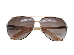 極美品 Christian Dior クリスチャンディオール CHICAGO2 シカゴ2 ティアドロップ型 イタリア製 サングラス ゴールドカラー 中古 4b006461