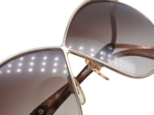 Christian Dior クリスチャンディオール ヴィンテージサングラス CDロゴ ゴールドブラウンカラー バタフライ型 2056 41 中古 4b006462