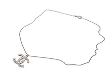 Load image into Gallery viewer, CHANEL シャネル ココマーク スクエアラインストーン ネックレス 重量約5.6g B11刻印 全長約48cm シルバー メタル 美品 中古 4b006463
