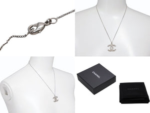 CHANEL シャネル ココマーク スクエアラインストーン ネックレス 重量約5.6g B11刻印 全長約48cm シルバー メタル 美品 中古 4b006463