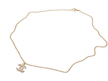 Load image into Gallery viewer, CHANEL シャネル ココマーク ラインストーン ネックレス 重量約2.9g 05P刻印 全長約48cm ゴールド メタル 美品 中古 4b006464