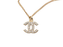 Load image into Gallery viewer, CHANEL シャネル ココマーク ラインストーン ネックレス 重量約2.9g 05P刻印 全長約48cm ゴールド メタル 美品 中古 4b006464