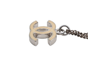 CHANEL シャネル ココマーク ネックレス 重量約5.9g 07V刻印 全長約47cm アイボリー シルバー メタル 美品 中古 4b006468
