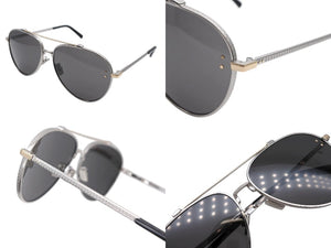 極美品 Christian Dior クリスチャンディオール CD Diamond A1U ティアドロップ型 シルバーブラックカラー イタリア製 中古 4b006469