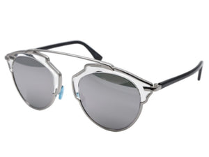 極美品 DIOR ディオール サングラス SoReal APPDC シルバーブラックカラー RM601BTUWJ サイズ48□22 140 ミラーレンズ 中古 4b006470