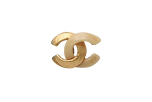 極美品 CHANEL シャネル Coco Mark ココマーク ピアス 00T 刻印 1.8g アイボリー ゴールド カラー アクセサリー 中古 4b006476