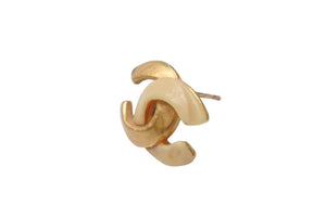 極美品 CHANEL シャネル Coco Mark ココマーク ピアス 00T 刻印 1.8g アイボリー ゴールド カラー アクセサリー 中古 4b006476
